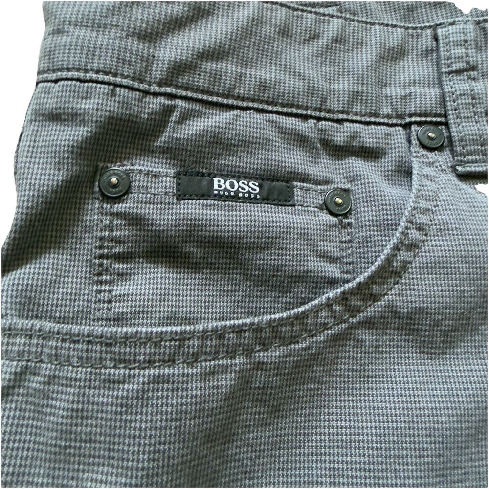 Hugo Boss Maine-10 Regular Fit Grey Micro-Pattern Stretch Pants Mens 36x34 - Picture 11 of 14